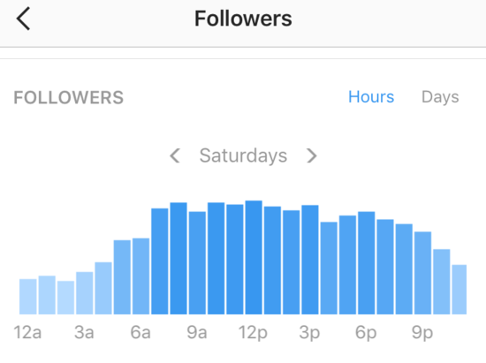 Instagram insights screenshot of follower activity